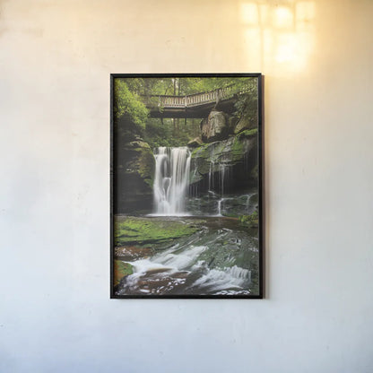 Elakala Falls West I by Alan Majchrowicz. shown as a paper print in a black flame. Available as a archival giclee rolled canvas, fine art paper, or poster print. SKU 50161h.