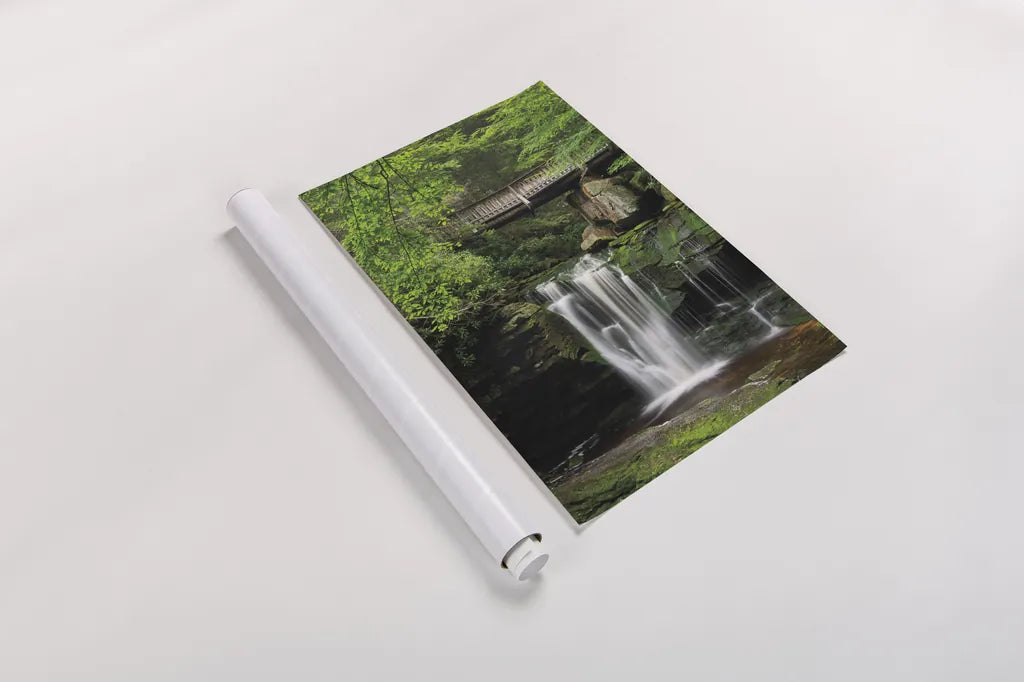 Elakala Falls West II by Alan Majchrowicz. shown as a rolled paper print. Available as archival giclee rolled canvas, fine art paper, or poster print. SKU 50162h.
