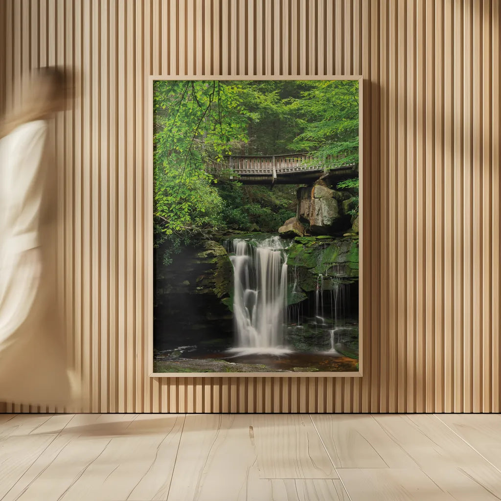 Elakala Falls West II by Alan Majchrowicz. shown as over sized large wall art. Available as an archival giclee rolled canvas, fine art paper, or poster print. SKU 50162h.