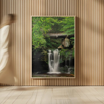 Elakala Falls West II by Alan Majchrowicz. shown as over sized large wall art. Available as an archival giclee rolled canvas, fine art paper, or poster print. SKU 50162h.