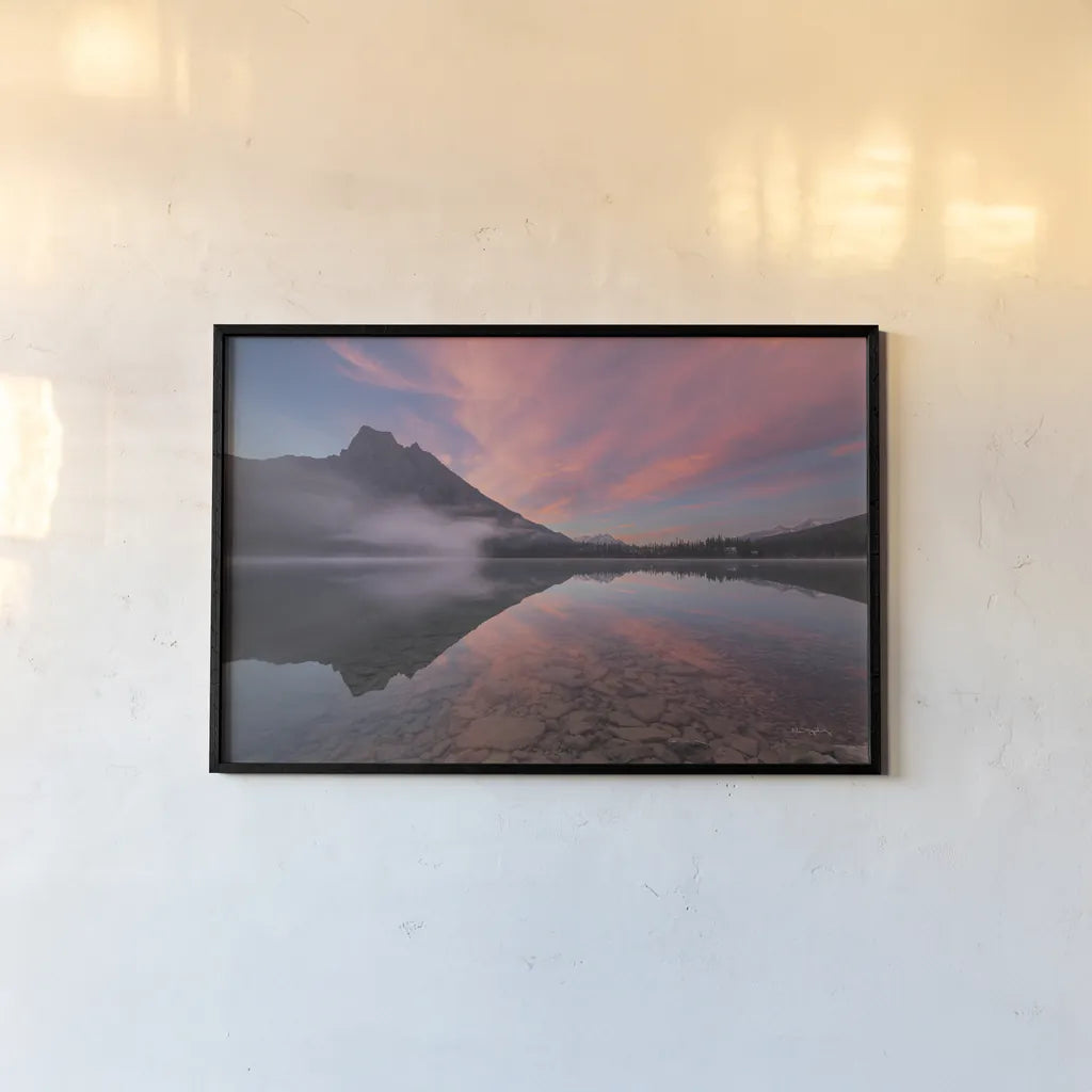 Emerald Lake by Alan Majchrowicz. shown as a paper print in a black flame. Available as a archival giclee rolled canvas, fine art paper, or poster print. SKU 90658i.