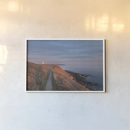 Evening Light Over Cattle Point by Alan Majchrowicz. shown as a paper print in a white frame. Available as a archival giclee rolled canvas, fine art paper, or poster print. SKU 86300i.