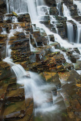 Falls on McDonald Creek color by Alan Majchrowicz. SKU 48125h. Archival Giclee Fine art print for wall decor.