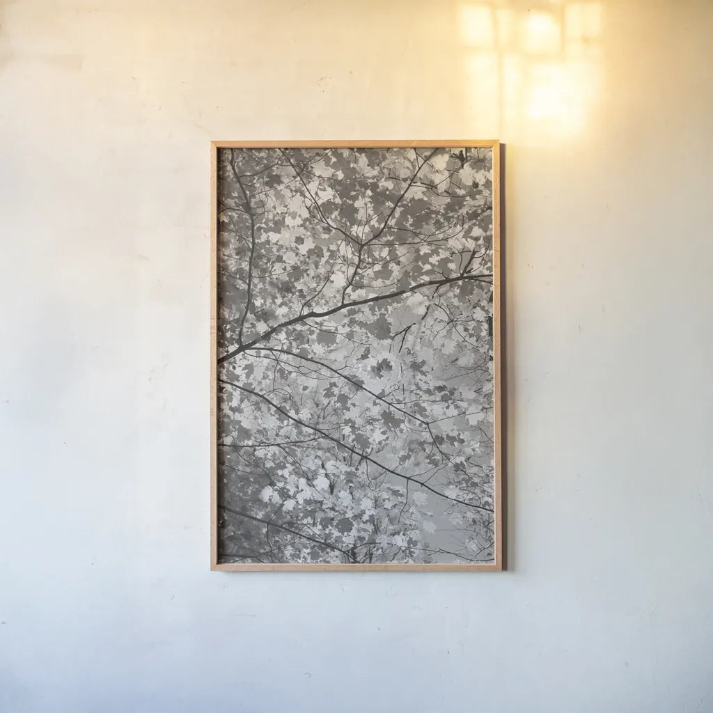 Foliage I by Alan Majchrowicz. shown as a paper print in a natural frame. Available as a archival giclee rolled canvas, fine art paper, or poster print. SKU 43770h.