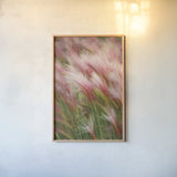 Foxtail Barley V by Alan Majchrowicz. shown as a paper print in a natural frame. Available as a archival giclee rolled canvas, fine art paper, or poster print. SKU 52316h.
