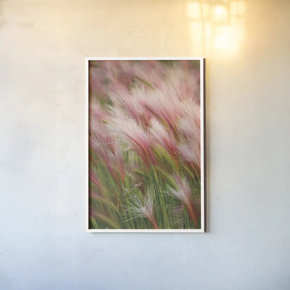 Foxtail Barley V by Alan Majchrowicz. shown as a paper print in a white frame. Available as a archival giclee rolled canvas, fine art paper, or poster print. SKU 52316h.