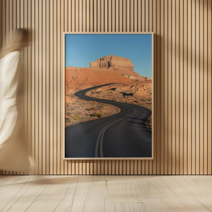Goblin Valley State Park Road by Alan Majchrowicz. shown as over sized large wall art. Available as an archival giclee rolled canvas, fine art paper, or poster print. SKU 81526h.
