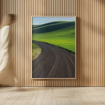 Going Through Palouse Wheat Fields by Alan Majchrowicz. shown as over sized large wall art. Available as an archival giclee rolled canvas, fine art paper, or poster print. SKU 62464h.