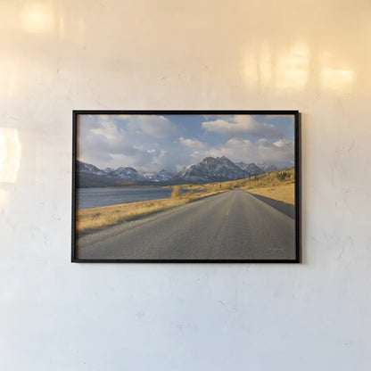 Going To The Sun Road by Alan Majchrowicz. shown as a paper print in a black flame. Available as a archival giclee rolled canvas, fine art paper, or poster print. SKU 62465i.