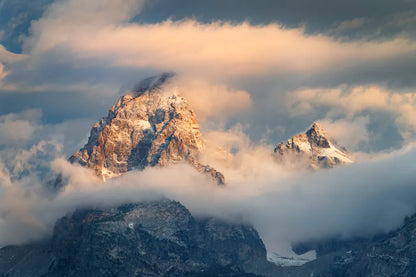 Grand Teton Clouds Color by Alan Majchrowicz. SKU 78028i. Archival Giclee Fine art print for wall decor.