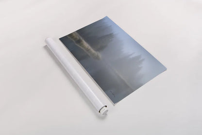 Grand Teton Lake Fog by Alan Majchrowicz. shown as a rolled paper print. Available as archival giclee rolled canvas, fine art paper, or poster print. SKU 71205i.