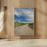 Gravel Road Near Choteau Montana II by Alan Majchrowicz. shown as over sized large wall art. Available as an archival giclee rolled canvas, fine art paper, or poster print. SKU 62461h.