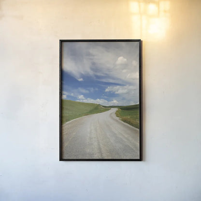 Gravel Road Near Choteau Montana II by Alan Majchrowicz. shown as a paper print in a black flame. Available as a archival giclee rolled canvas, fine art paper, or poster print. SKU 62461h.