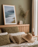 Gray Whale Cove by Alan Majchrowicz. shown as a paper print in a natural frame. Available as a archival giclee rolled canvas, fine art paper, or poster print. SKU 46107h.