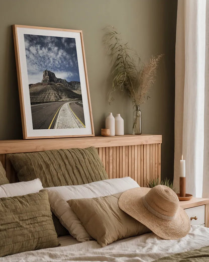 Guadalupe Mountains National Park by Alan Majchrowicz. shown as a paper print in a natural frame. Available as a archival giclee rolled canvas, fine art paper, or poster print. SKU 84040h.