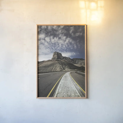 Guadalupe Mountains National Park by Alan Majchrowicz. shown as a paper print in a natural frame. Available as a archival giclee rolled canvas, fine art paper, or poster print. SKU 84040h.