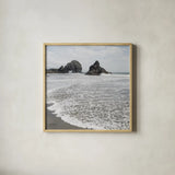 Harris Beach Oregon Crop by Alan Majchrowicz. Shown in a natural wood glass frame for a timeless modern aesthetic. Available as an archival giclee rolled canvas, fine art paper, or poster print. SKU 36196a.