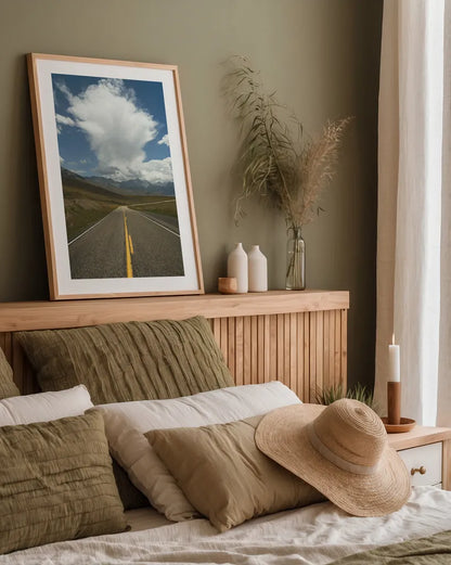 Highway 93 in Idaho by Alan Majchrowicz. shown as a paper print in a natural frame. Available as a archival giclee rolled canvas, fine art paper, or poster print. SKU 68096h.