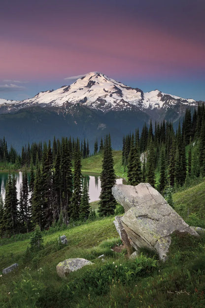Image Lake Glacier Peak North Cascades by Alan Majchrowicz. SKU 86349h. Archival Giclee Fine art print for wall decor.