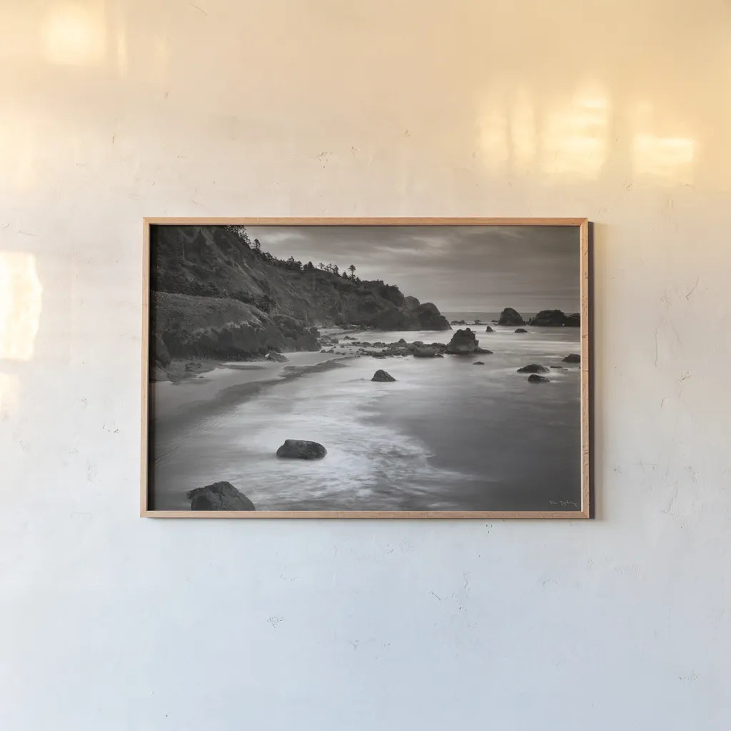 Indian Beach I by Alan Majchrowicz. shown as a paper print in a natural frame. Available as a archival giclee rolled canvas, fine art paper, or poster print. SKU 16583i.