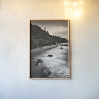 Indian Beach III by Alan Majchrowicz. shown as a paper print in a natural frame. Available as a archival giclee rolled canvas, fine art paper, or poster print. SKU 43962h.