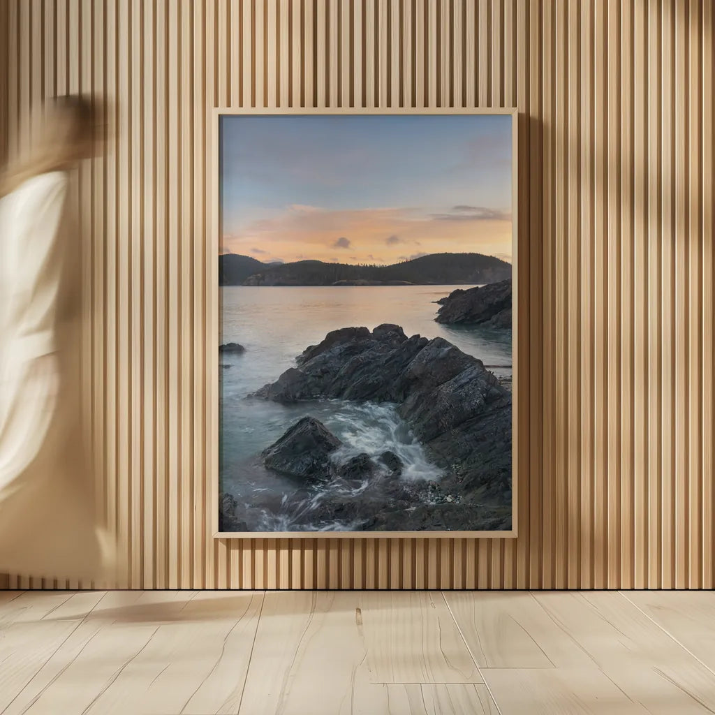 Jagged Rocks at Deception Pass by Alan Majchrowicz. shown as over sized large wall art. Available as an archival giclee rolled canvas, fine art paper, or poster print. SKU 86302h.