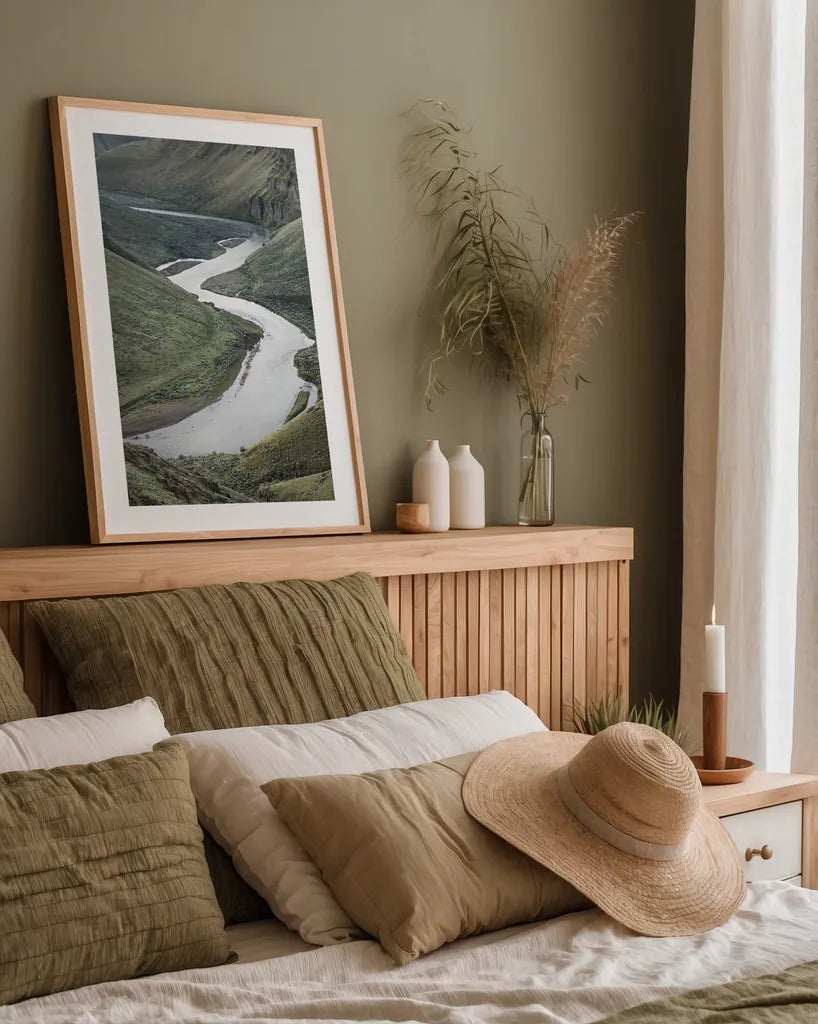 John Day River Oregon II by Alan Majchrowicz. shown as a paper print in a natural frame. Available as a archival giclee rolled canvas, fine art paper, or poster print. SKU 63237h.