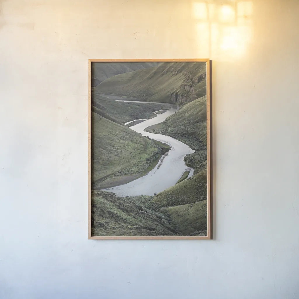 John Day River Oregon II by Alan Majchrowicz. shown as a paper print in a natural frame. Available as a archival giclee rolled canvas, fine art paper, or poster print. SKU 63237h.