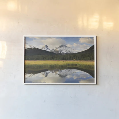Kananaskis County by Alan Majchrowicz. shown as a paper print in a white frame. Available as a archival giclee rolled canvas, fine art paper, or poster print. SKU 28089i.