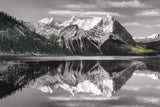 Kananaskis Lake Reflection BW with Color by Alan Majchrowicz. SKU 28185i. Archival Giclee Fine art print for wall decor.
