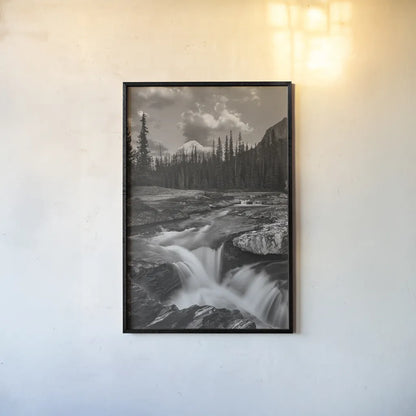 Kicking Horse River by Alan Majchrowicz. shown as a paper print in a black flame. Available as a archival giclee rolled canvas, fine art paper, or poster print. SKU 89101h.