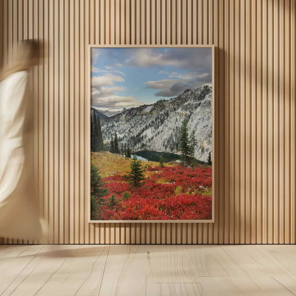 Lake Ann North Cascades  by Alan Majchrowicz. shown as over sized large wall art. Available as an archival giclee rolled canvas, fine art paper, or poster print. SKU 62393h.