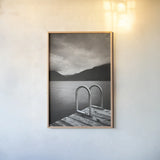 Lake Crescent II by Alan Majchrowicz. shown as a paper print in a natural frame. Available as a archival giclee rolled canvas, fine art paper, or poster print. SKU 60140h.