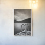 Lake Crescent II by Alan Majchrowicz. shown as a paper print in a white frame. Available as a archival giclee rolled canvas, fine art paper, or poster print. SKU 60140h.