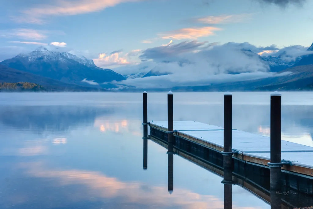 Lake McDonald Dock by Alan Majchrowicz. SKU 43057i. Archival Giclee Fine art print for wall decor.