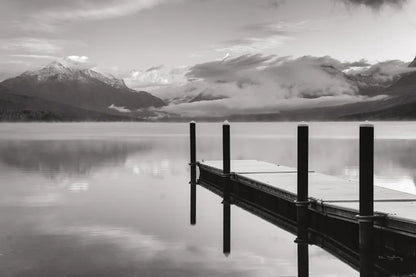 Lake McDonald Dock BW by Alan Majchrowicz. SKU 50227i. Archival Giclee Fine art print for wall decor.