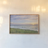 Lake Michigan Sunset II by Alan Majchrowicz. shown as a paper print in a natural frame. Available as a archival giclee rolled canvas, fine art paper, or poster print. SKU 50382i.
