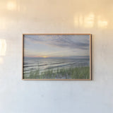 Lake Michigan Sunset III by Alan Majchrowicz. shown as a paper print in a natural frame. Available as a archival giclee rolled canvas, fine art paper, or poster print. SKU 50383i.