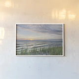 Lake Michigan Sunset III by Alan Majchrowicz. shown as a paper print in a white frame. Available as a archival giclee rolled canvas, fine art paper, or poster print. SKU 50383i.