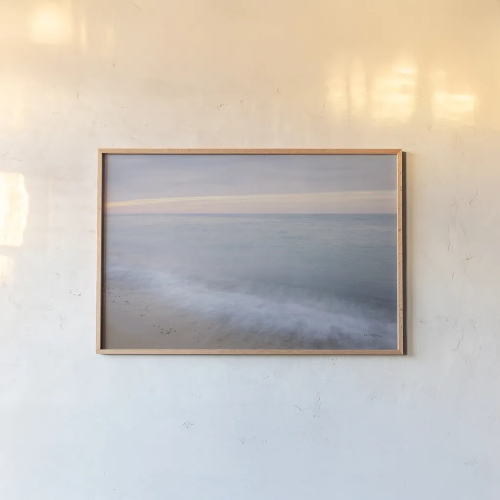 Lake Superior Beach I by Alan Majchrowicz. shown as a paper print in a natural frame. Available as a archival giclee rolled canvas, fine art paper, or poster print. SKU 50395i.