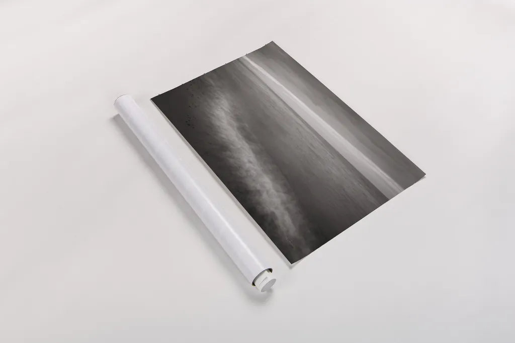 Lake Superior Beach I BW by Alan Majchrowicz. shown as a rolled paper print. Available as archival giclee rolled canvas, fine art paper, or poster print. SKU 50399i.