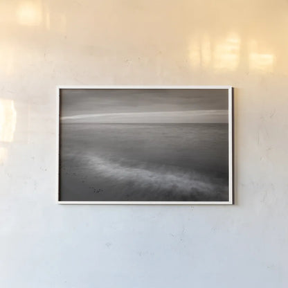 Lake Superior Beach I BW by Alan Majchrowicz. shown as a paper print in a white frame. Available as a archival giclee rolled canvas, fine art paper, or poster print. SKU 50399i.