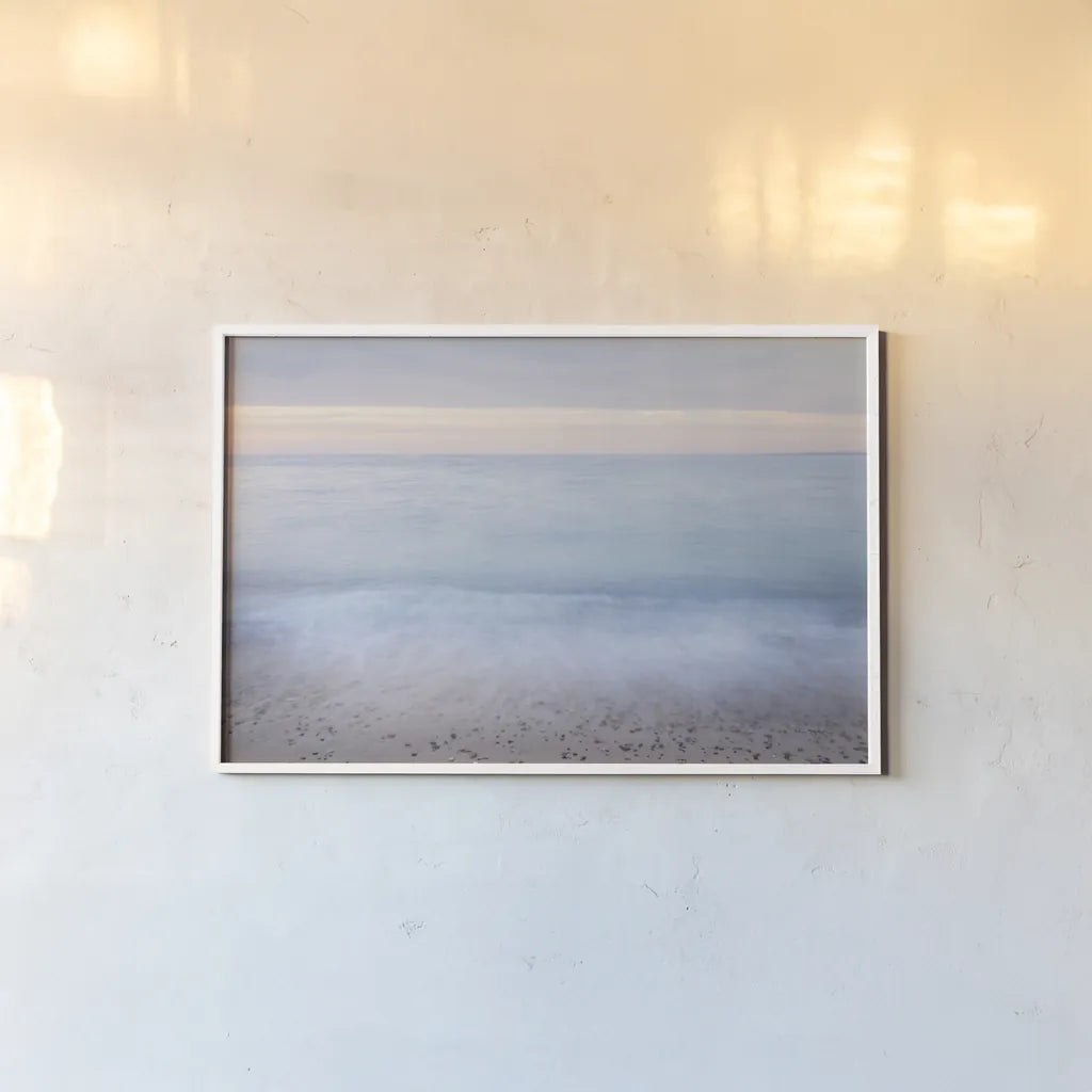 Lake Superior Beach II by Alan Majchrowicz. shown as a paper print in a white frame. Available as a archival giclee rolled canvas, fine art paper, or poster print. SKU 50396i.