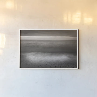 Lake Superior Beach II BW by Alan Majchrowicz. shown as a paper print in a white frame. Available as a archival giclee rolled canvas, fine art paper, or poster print. SKU 50400i.