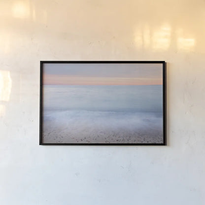 Lake Superior Beach II Sunset by Alan Majchrowicz. shown as a paper print in a black flame. Available as a archival giclee rolled canvas, fine art paper, or poster print. SKU 81458i.
