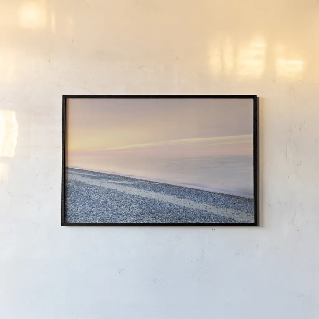 Lake Superior Beach III by Alan Majchrowicz. shown as a paper print in a black flame. Available as a archival giclee rolled canvas, fine art paper, or poster print. SKU 50397i.