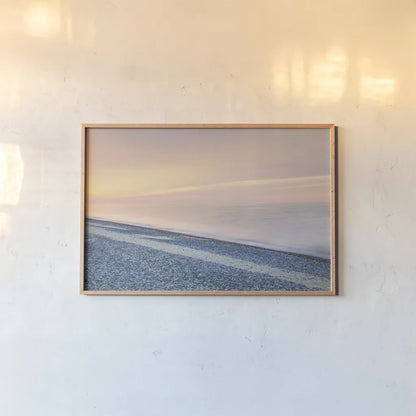 Lake Superior Beach III by Alan Majchrowicz. shown as a paper print in a natural frame. Available as a archival giclee rolled canvas, fine art paper, or poster print. SKU 50397i.