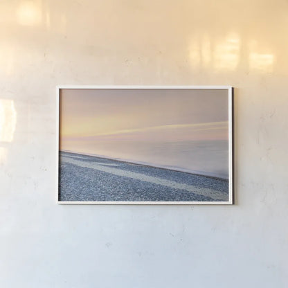 Lake Superior Beach III by Alan Majchrowicz. shown as a paper print in a white frame. Available as a archival giclee rolled canvas, fine art paper, or poster print. SKU 50397i.