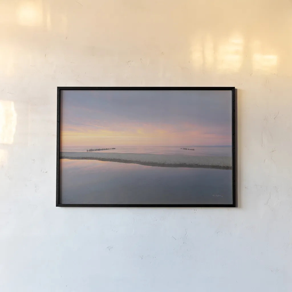Lake Superior Beach IV by Alan Majchrowicz. shown as a paper print in a black flame. Available as a archival giclee rolled canvas, fine art paper, or poster print. SKU 50398i.