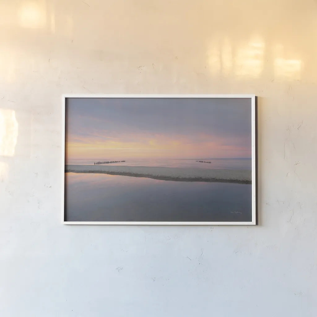 Lake Superior Beach IV by Alan Majchrowicz. shown as a paper print in a white frame. Available as a archival giclee rolled canvas, fine art paper, or poster print. SKU 50398i.